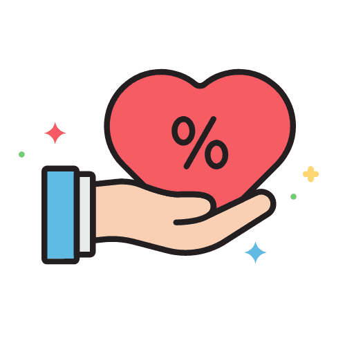 heart with percentage