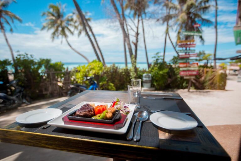 Delicious meal to savor while enjoying beautiful views.
