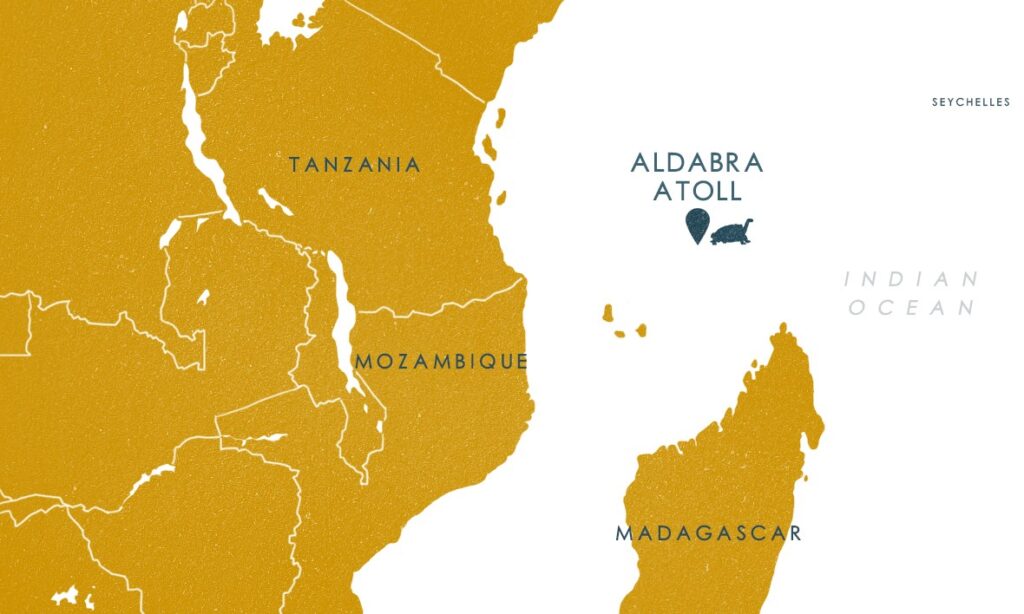 Aldabra giant tortoises occurrence map