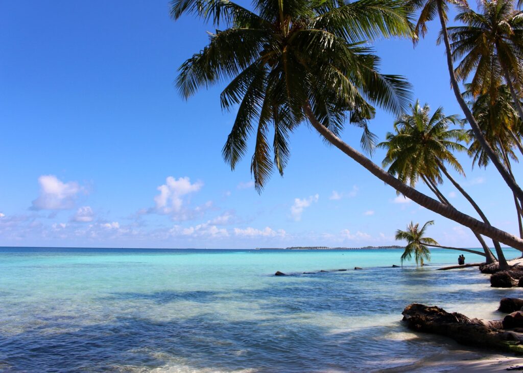 Beautiful beach landscape in Maafushi.