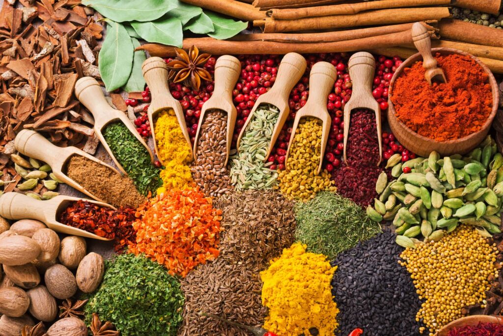 Picture of different spices